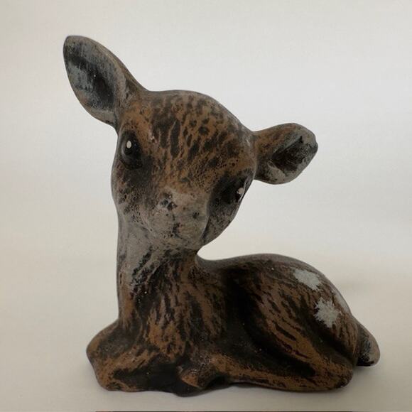 Lefton Figurine (1) Fawn/Deer (2) Unmarked Set, Animals Hand painted VTG - Picture 12 of 15